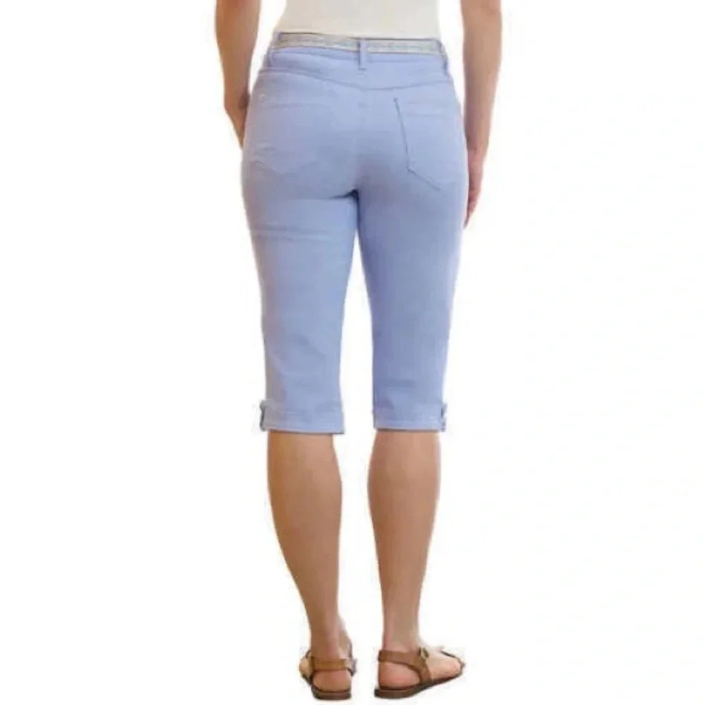 Gloria Vanderbilt Womens Lillian Skimmer Capri Pants w/Belt - Picture 3 of 7